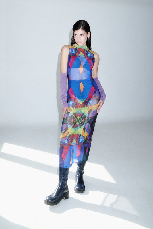 Herbaceous Mesh Dress