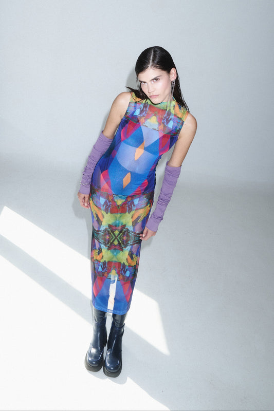 Herbaceous Mesh Dress